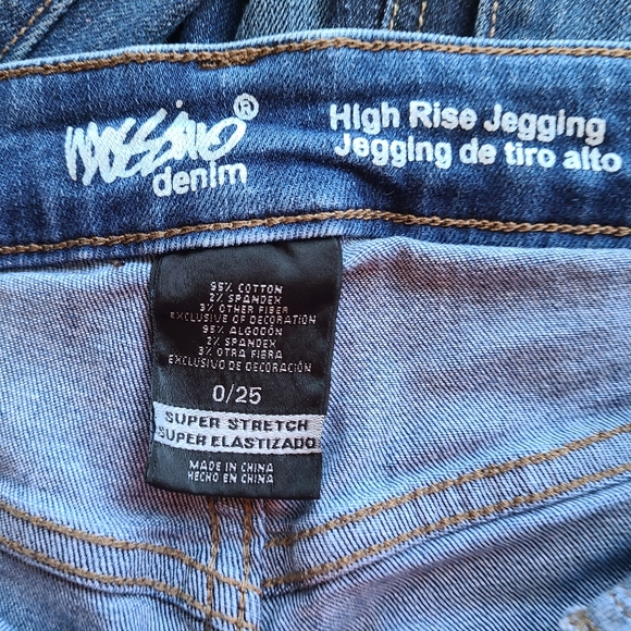 Massimo Women's Embroidered High Rise Jegging, Size: 0 Color: Blue - Picture 10 of 15